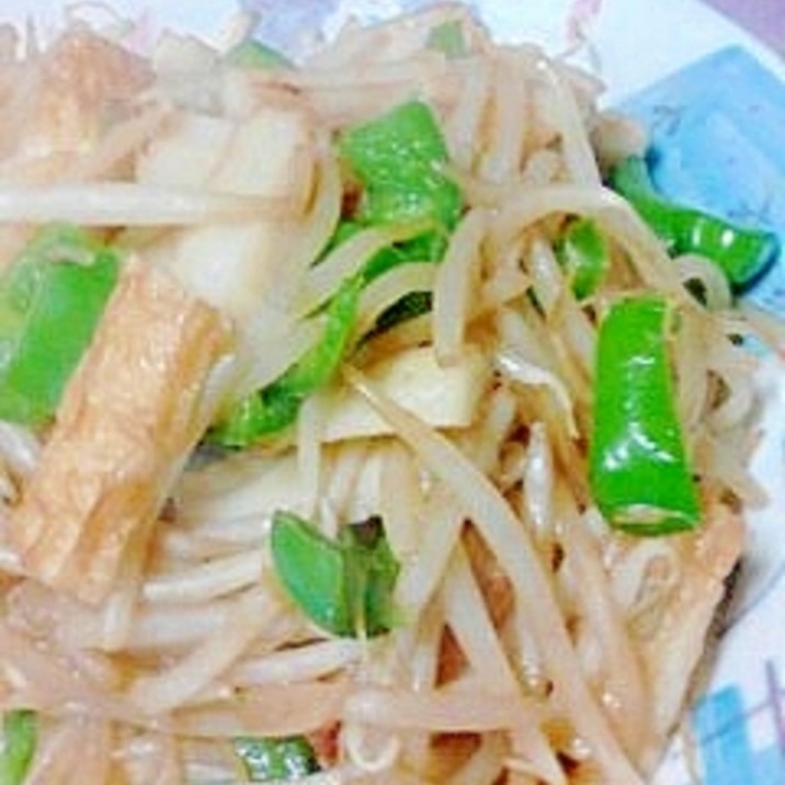 極簡単!もやし+ちくわのオイスターソース炒め
